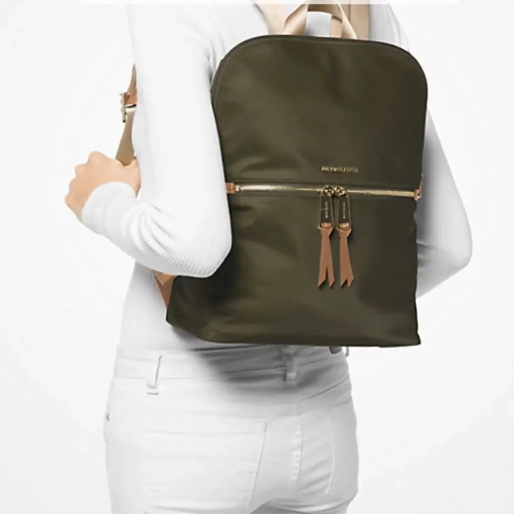 Michael Kors Olive Nylon Backpack - Picture 16 of 16